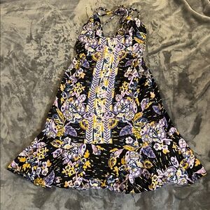 Free People Multicolor Floral Halter Tunic